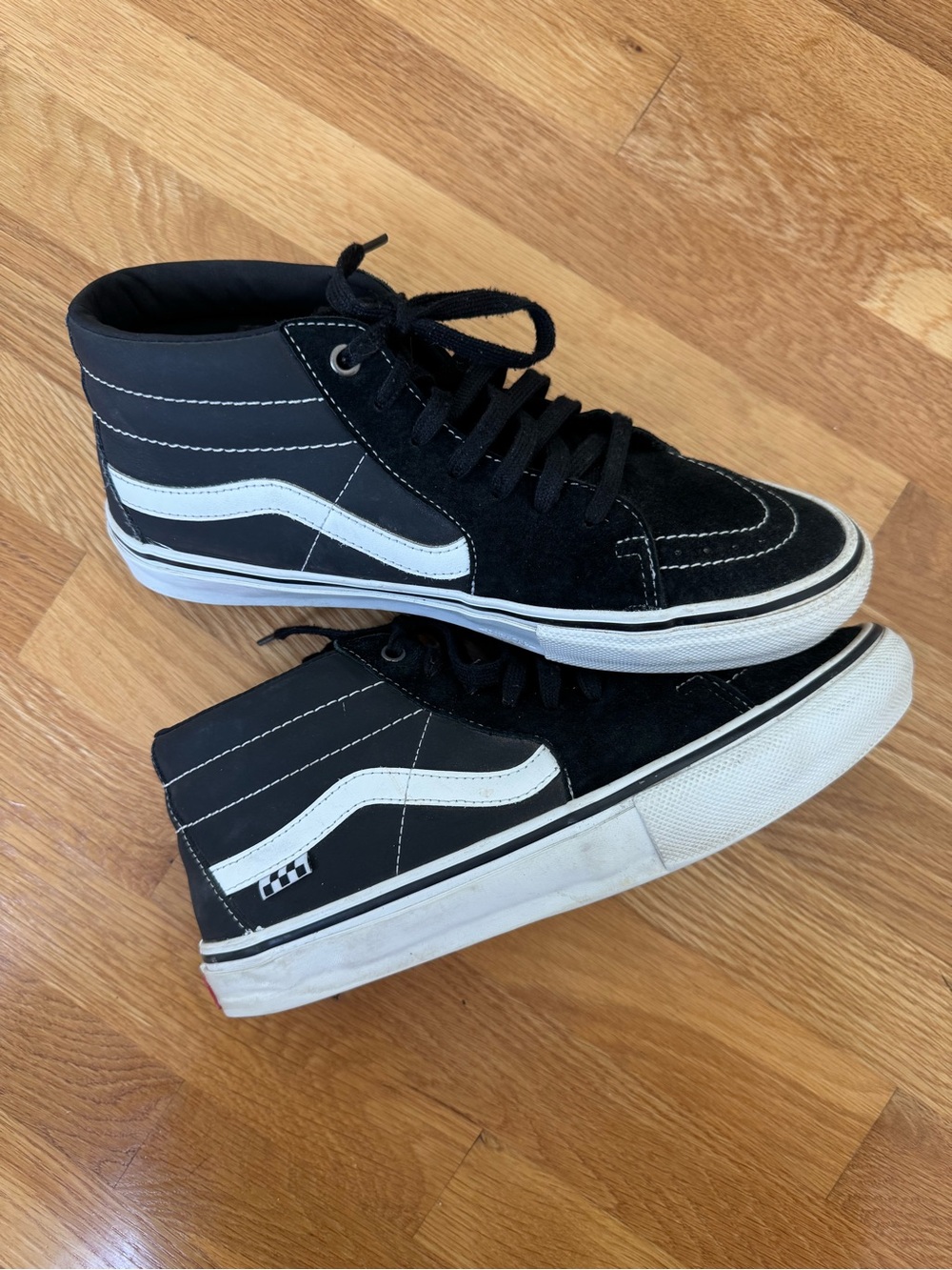 Vans Black & White Mid-Top Skate Sneakers